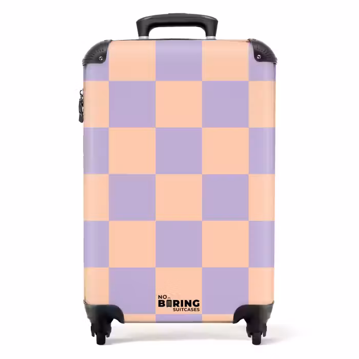 Valise - Carrés - Violet/Orange