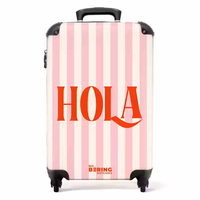Valise - Citations - Hola rose poudré et pêche clair