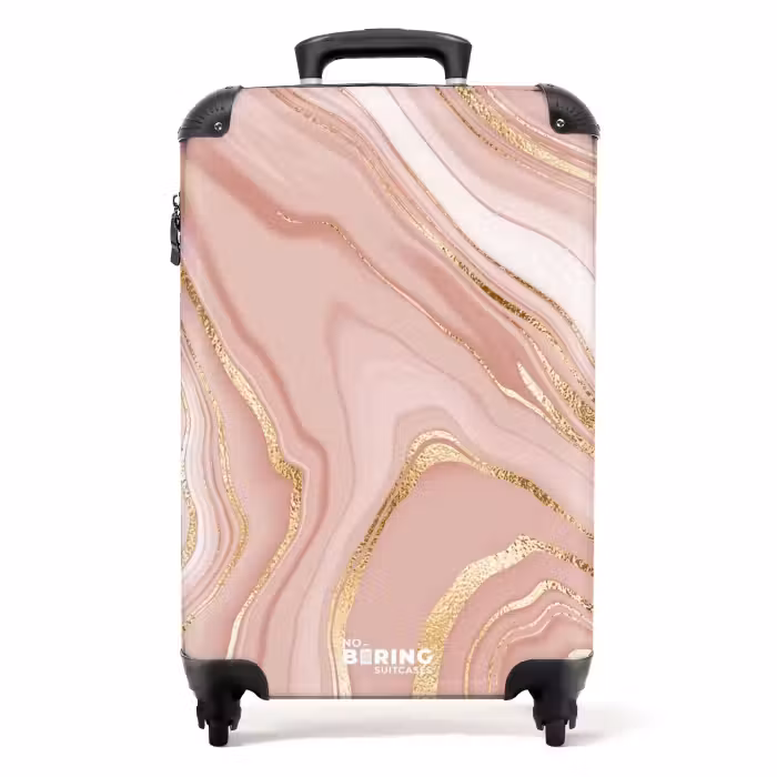 Valise - Marbre - Marbre rose avec accents dorés