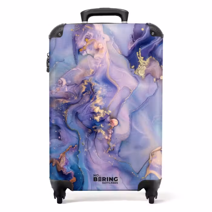 Valise - Marbre - Vagues de marbre rêveuses en violet et bleu